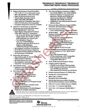 TMS320C6414TBZLZA6 datasheet  